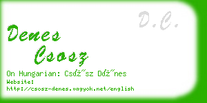 denes csosz business card